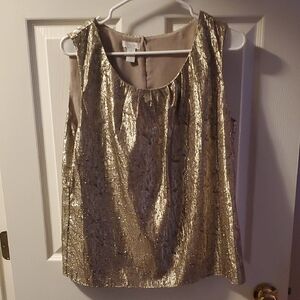 Chico's Metallic Gold Sleeveless Blouse